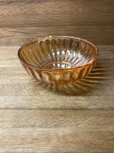 Vintage Marigold Carnival Glass Berry Bowl 4 1/2" Stippled Ray Sunburst Pattern - Picture 1 of 4