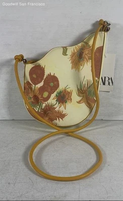 Nuevo con etiquetas Bolso Bandolera Zara Multicolor Cuero Floral Cremallera Correa Foto 1 de 4
