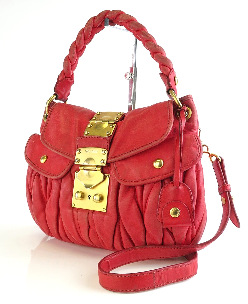 Red Leather Exterior Miu Miu Bags & Handbags for Women for sale | eBay