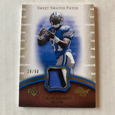 2007 NFL Sweet Spot Sweet Swatch Jerseys Calvin Johnson #SS-CJ RC Ser #ed 28/50 - Image 1 of 2