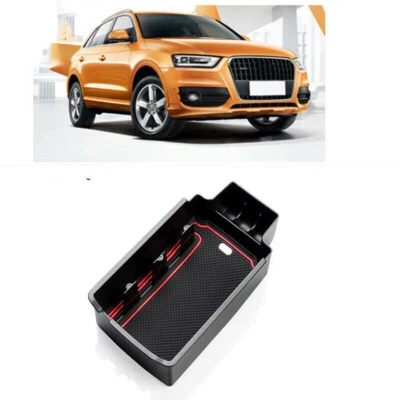 Reposabrazos negro caja de almacenamiento consola central estuche bandeja embellecedor para Audi Q3 2013-2018 Foto 1 de 4