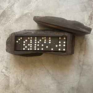 Vintage Rare Natural wood Domino Set - Picture 1 of 6
