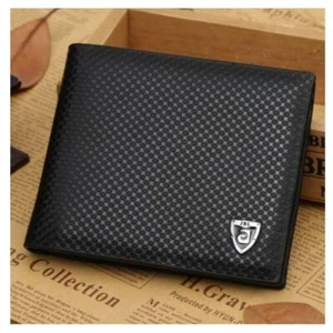 Billetera de cuero genuino para hombre con cartera de dinero negro identificación regalo perfecto/regalo Reino Unido 07 - Imagen 1 de 8