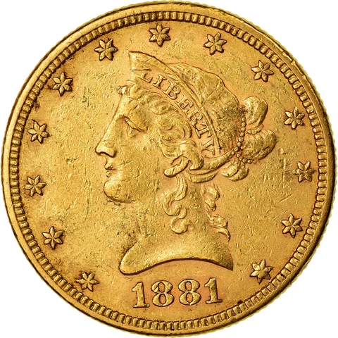 [#863598] Coin, United States, Coronet Head, $10, Eagle, 1881, U.S. Mint, Philad Cover