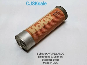 5Lb MCKAY 3/32 ACDC Electrodes E308/308 H-16 Stainless Steel (NEW). - Picture 1 of 7