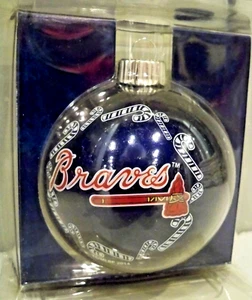 MLB Atlanta Braves Adorno de Navidad Colgante de Vidrio Redondo - Imagen 1 de 1
