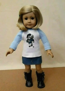 North Carolina Tarheels Tee T- Shirt for American Girl & other 18-inch Dolls - Picture 1 of 4