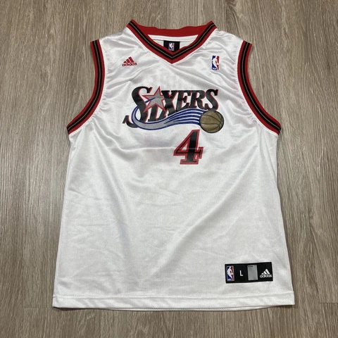 Youth Vintage 90s 00s Philadelphia 76ers Jersey Kids L Chris Webber Sixers Tee Cover