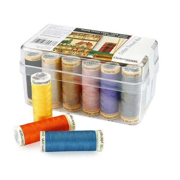 Gutermann 100% cotton C Ne 50 thread box, 18 spools / 18 colors - image 1 of 1