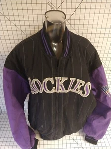 Vintage Colorado Rockies Varsity Jacket Mens X Large Mirage RARE 90s - Picture 1 of 20