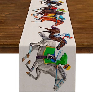 Nepnuser Kentucky Derby Table Runner 2025 Horse Race Jockey Decoration - Picture 1 of 12