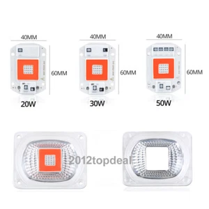 LED COB Grow White Chip + Linse Reflektor 50W 30W 20W 220V F LED Flutlicht - Bild 1 von 9