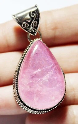 Pink Rainbow Pear Shape Gemstone Handmade Pendant Jewelry Size 2 inches - Image 1 of 4