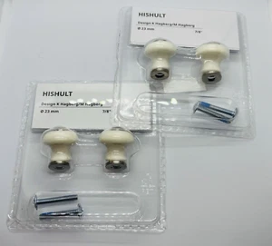 2 Set Of Ikea (2pcs each set ) HISHULT Porcelain Knob white, 7/8" Small E1-69 - Picture 1 of 8