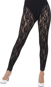 Smiffys 80s Lace Leggings - Picture 1 of 2