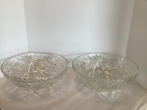 ANCHOR HOCKING - Two (2) Star Of David PRESCUT-Large Serving Bowls-10 1/2 In - Picture 1 of 14