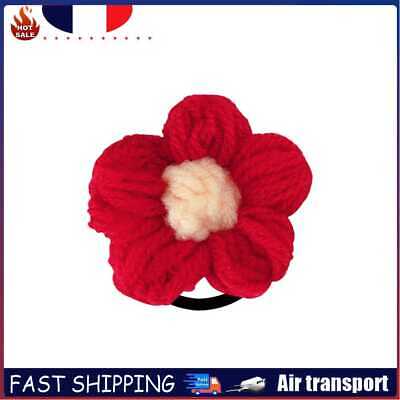 Korean Knitted Red Flower Elastic Bracelet Pin Badge BB Hairpin (Hair Rope) • 3.14€