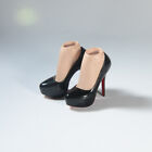 Niestandardowe czarne buty na wysokim obcasie w skali 1/6 model dla kobiety lalki TBLeague 12'