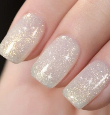 Smalto Unghia Colore BiancoLatte Madreperla  Glitterato Rinforzante Effetto Gel  - Imagen 1 de 4