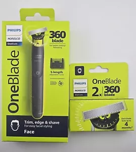 NEW Philips Norelco OneBlade 360 Pro "FACE" Trim,Edge,& Shave. 2 Pack Of Blades - Picture 1 of 4