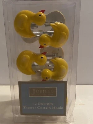 Juego de 12 ganchos para cortina de ducha Jubilee Rubber Ducks Duckies Foto 1 de 2