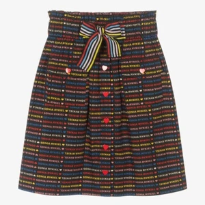 Sonia Rykiel Paris Teen Girls Black Logo Striped Skirt - Picture 1 of 5