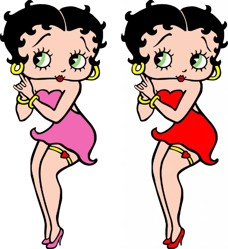 Betty Boop Temporary Tattoo x2 1 Red and 1 Pink