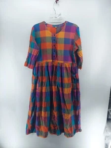 bombay paisley women set size XL co ord plaid color block set tunic and pants - Picture 1 of 19
