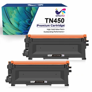2 Pack Black TN450 Toner For Brother TN420 HL-2130 2132 2250DN IntelliFax-2840 - Picture 1 of 6