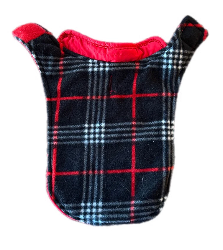 Chaqueta reversible para perro Simply Dog talla XS roja y negra a cuadros polar nailon Foto 1 de 2