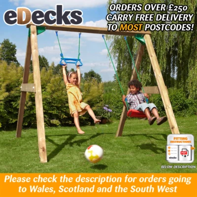 Jungle Swing Set Wooden Frame With Monkey Bar And Swing Top Quality - Image 1 of 4