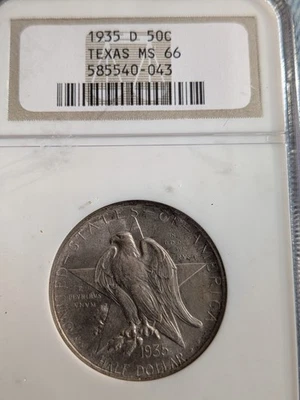 1935-D Texas Commemorative Half Dollar Silver   NGC MS-66  - Image 1 of 4