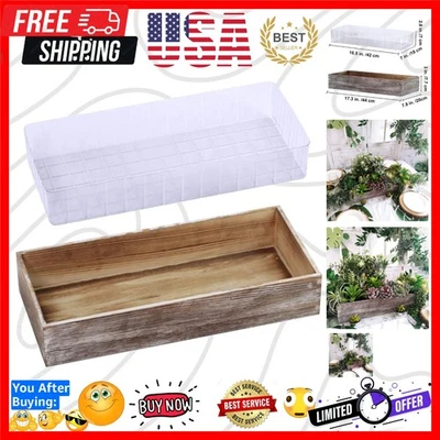 Декоративная деревянная шкатулка для рассады 17,3 дюйма со съемной подкладкой - идеально подходит для свадеб - Изображение 1 из 4