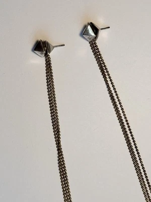 Maya Jewelry Pyramid Scheme Earrings In White Brass - Image 1 of 4