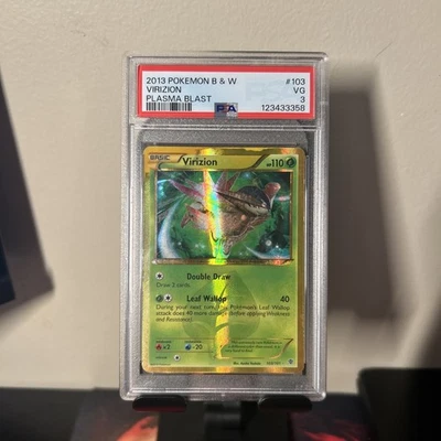 Virizion (Secret) 103/101 Pokemon B&W Plasma Blast PSA 3 - Image 1 of 2