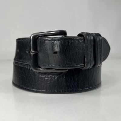 Cinturón de trabajo Wrangler usado de cuero genuino negro - para hombre talla 32 Foto 1 de 4
