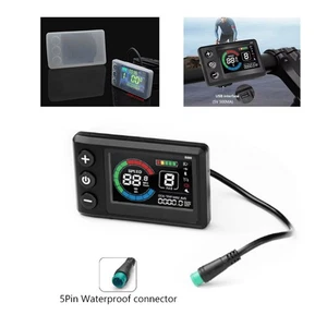 Panel de control medidor de pantalla LCD para bicicleta eléctrica 24V-60V S866-1S con puerto USB 5 pines enchufe WP - Imagen 1 de 18