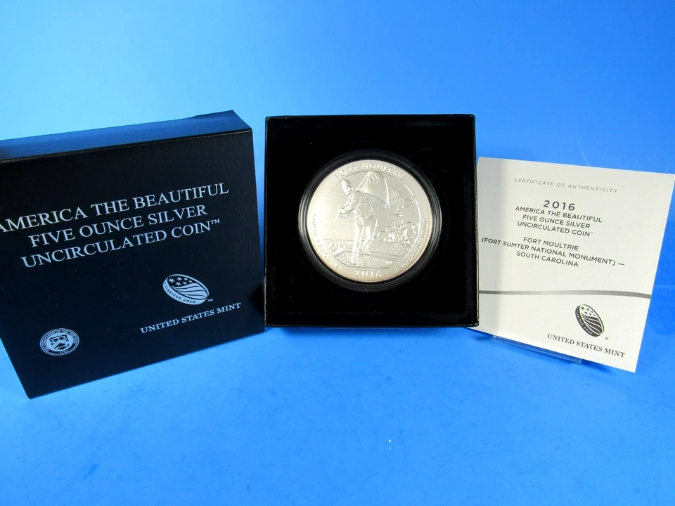 2016 P, 5 onzas, Silver America The Beautiful, Fort Moultrie, cuarto en OGP Foto 1 de 4