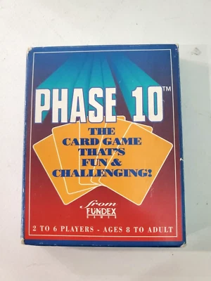 Vintage PHASE 10 CARD GAME BY FUNDEX Good Condition 1992 Pre Owned Game - Image 1 of 4