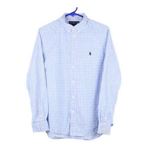 Age 13-14 Ralph Lauren Checked Shirt - XL Blue Cotton