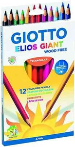 Giotto Elios Giant - Wood Free - Confezione da 12 Matite Colorate Triangolari - Foto 1 di 1