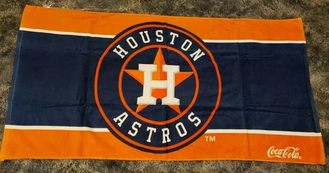 NIP Houston Astros & Coca-Cola Blue Orange White Beach Towel Cover