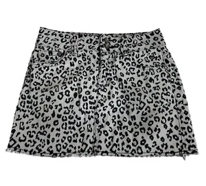 Justice Jeans Size 14S Animal Print Stretch Skirt Shorts Skort Black Grey - Picture 1 of 8