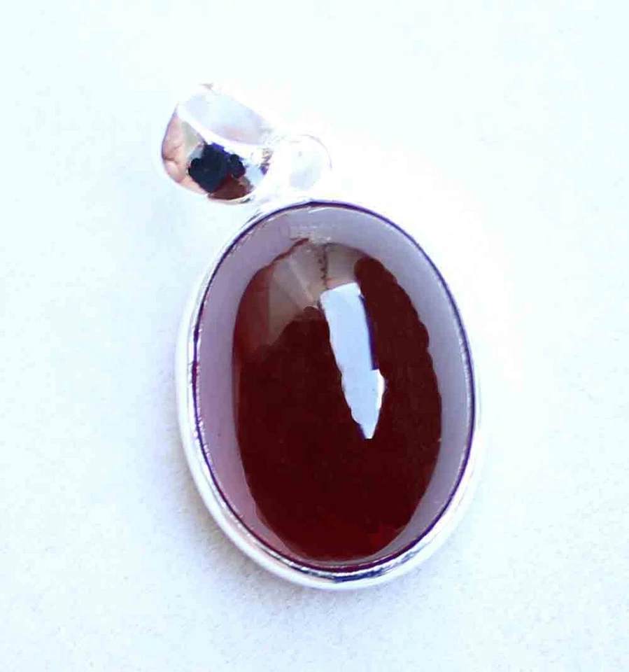 Joyería colgante de plata de ley 925 con piedras preciosas de hessonita natural de fina calidad Foto 1 de 4