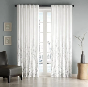 Madison Park Eliza White 50 in. x 108 in. Window Curtain - Picture 1 of 4