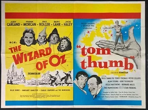Wizard of Oz / Tom Thumb ORIGINAL Quad Movie Film Cinema Poster Judy Garland RR - Picture 1 of 9