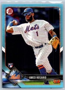 Amed Rosario 2018 Bowman Sky Blue Parallel Rookie 390/499 #34 New York Mets - Picture 1 of 2
