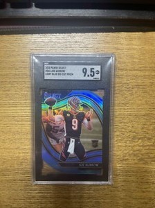 2020 Panini Select Joe Burrow Light Blue DieCut Prizm Field Leve lSGC 9.5 Rookie