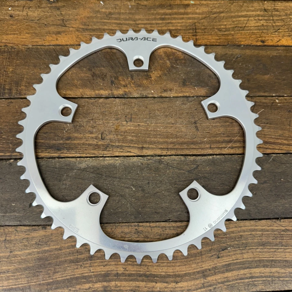 Plato vintage Shimano Dura Ace NJS 54 dientes 144 BCD NOS 54t Keirin Track Ra Foto 1 de 4