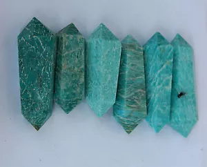 430 g 6 piezas Cristal de Amazonita Verde Pulido Natural DT WANDN POINT Madagascar 1 - Imagen 1 de 12